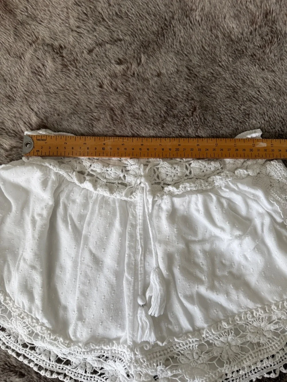 American Eagle Outfitters White High-Waist Crochet cotton Lace Comfy Shorts M - Picture 6 of 11